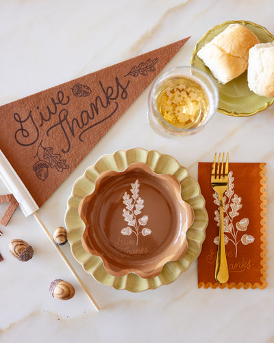 AGT1215 - Acorns Give Thanks Felt Pennant