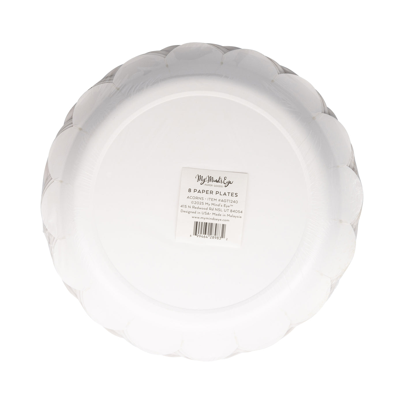AGT1240 - Acorns Scalloped Circle Paper Plate