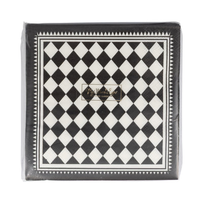 APO1239 - Black Checkers Cocktail Napkin