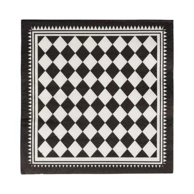 APO1239 - Black Checkers Cocktail Napkin