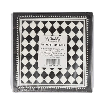 APO1239 - Black Checkers Cocktail Napkin