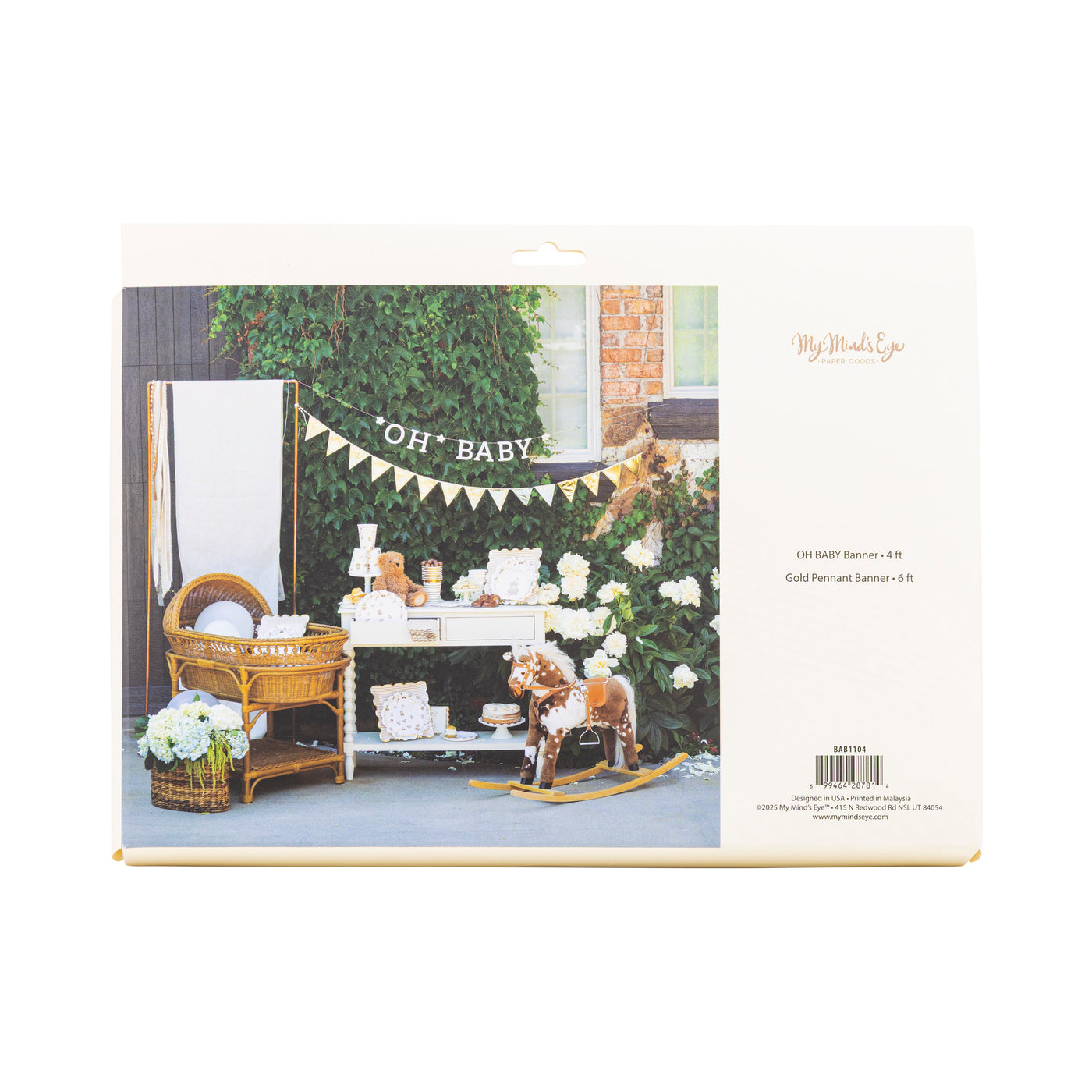 BAB1104 - Oh Baby Felt and Gold Banner Set
