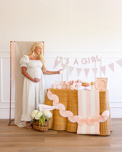 BAB1105 - Pink Tissue Bunting Banner