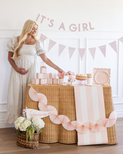 BAB1105 - Pink Tissue Bunting Banner
