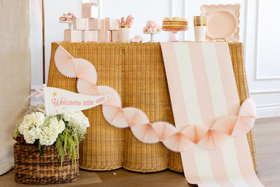 BAB1105 - Pink Tissue Bunting Banner