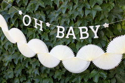 BAB1107 - Cream Tissue Bunting Banner