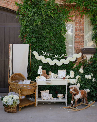 BAB1107 - Cream Tissue Bunting Banner