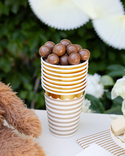 BAB1114 - Tan Striped Cup