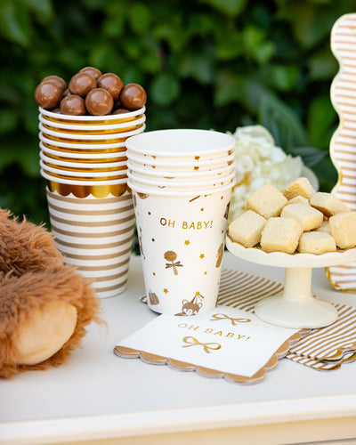 BAB1114 - Tan Striped Cup