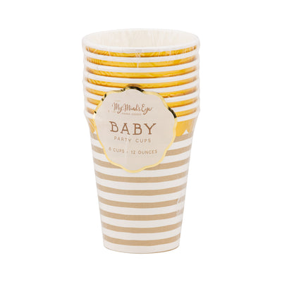 BAB1114 - Tan Striped Cup