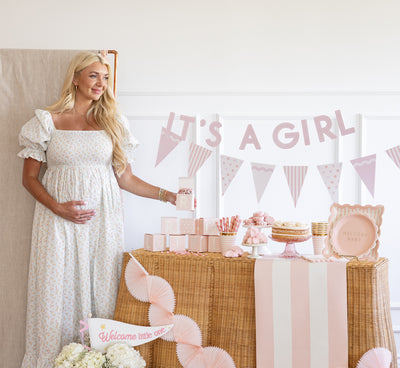 BAB1120 - Pink Striped Table Runner
