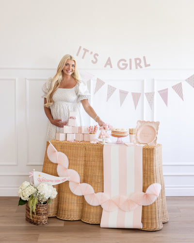 BAB1120 - Pink Striped Table Runner