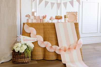 BAB1120 - Pink Striped Table Runner