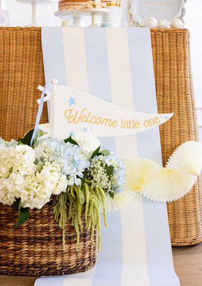 BAB1121 - Blue Striped Table Runner