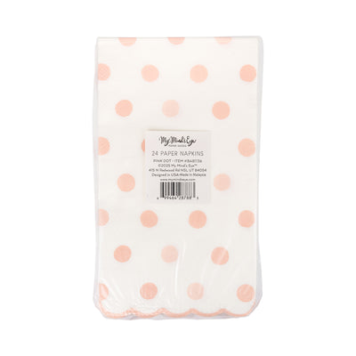 BAB1136 - Baby Pink Polka Dot Dinner Napkin