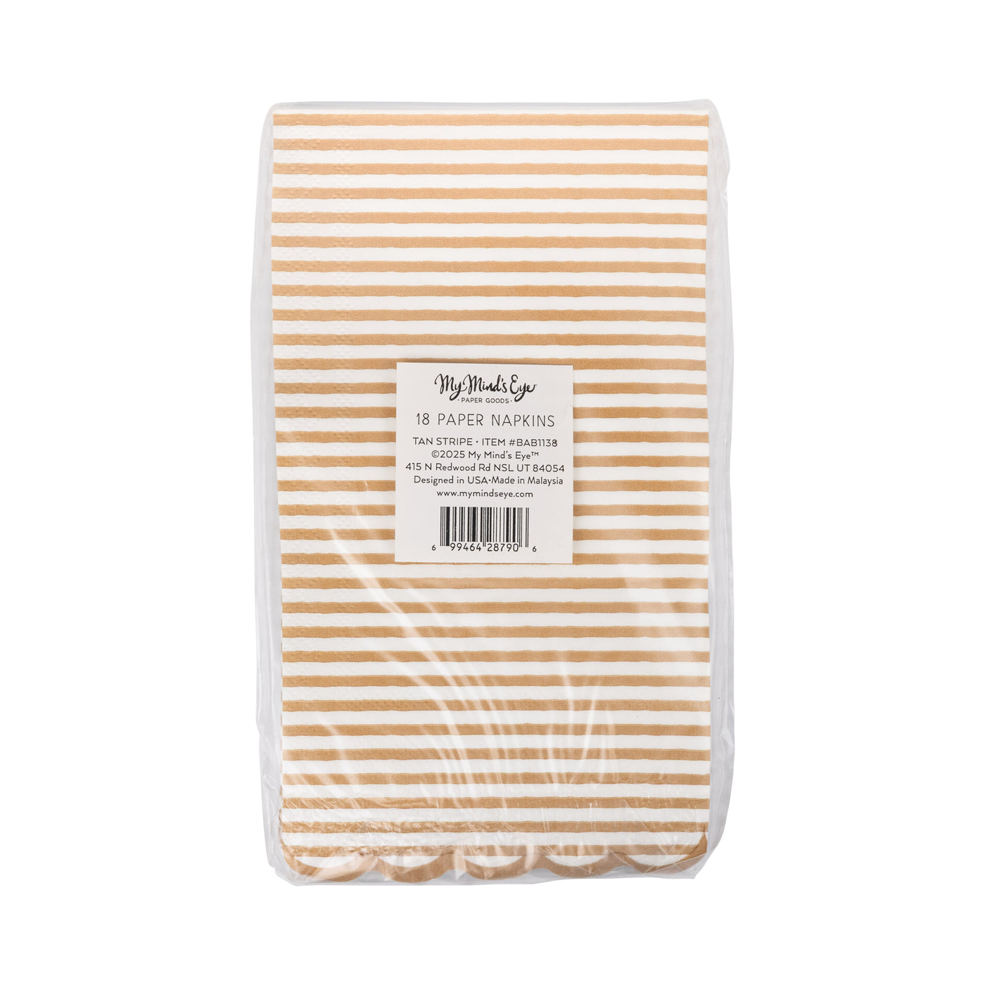 BAB1138 - Tan Striped Dinner Dinner Napkin