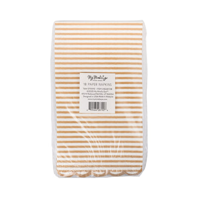 BAB1138 - Tan Striped Dinner Dinner Napkin