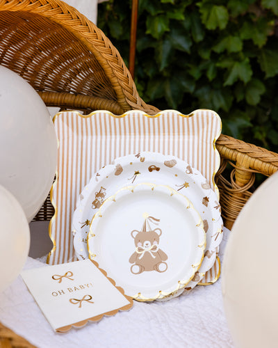BAB1139 - Oh Baby Gold and Tan Cocktail Napkin