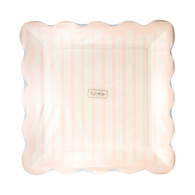 BAB1140 - Pink Striped 10" Plate