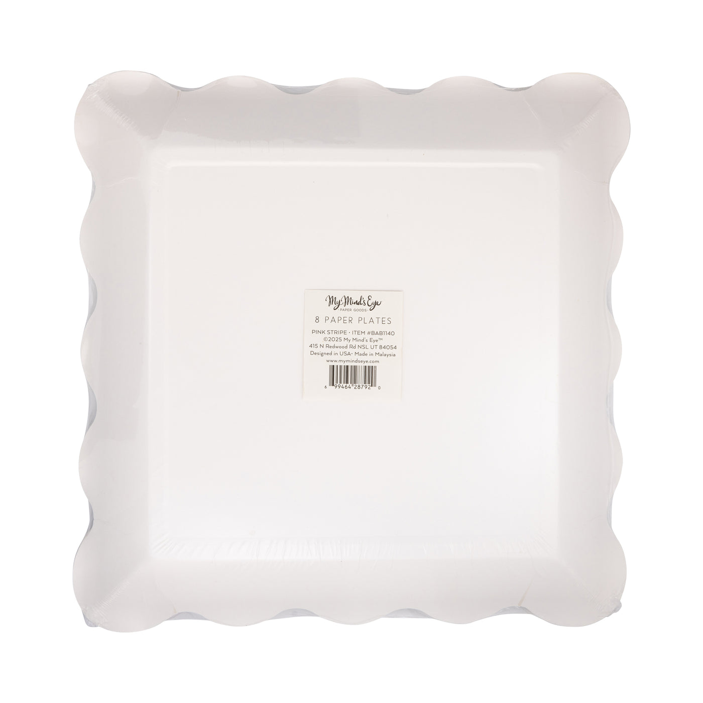 BAB1140 - Pink Striped 10" Plate