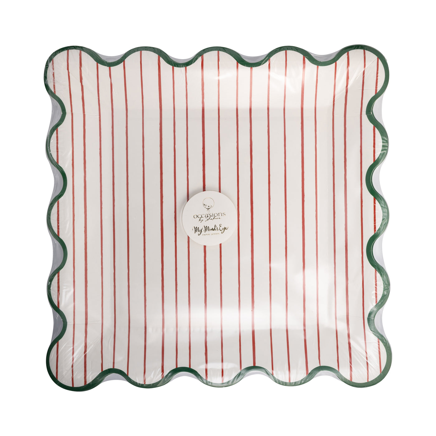 BAK1241 - Mrs Claus Bakery Striped Plate
