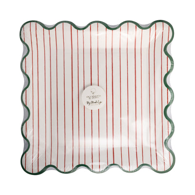 BAK1241 - Mrs Claus Bakery Striped Plate