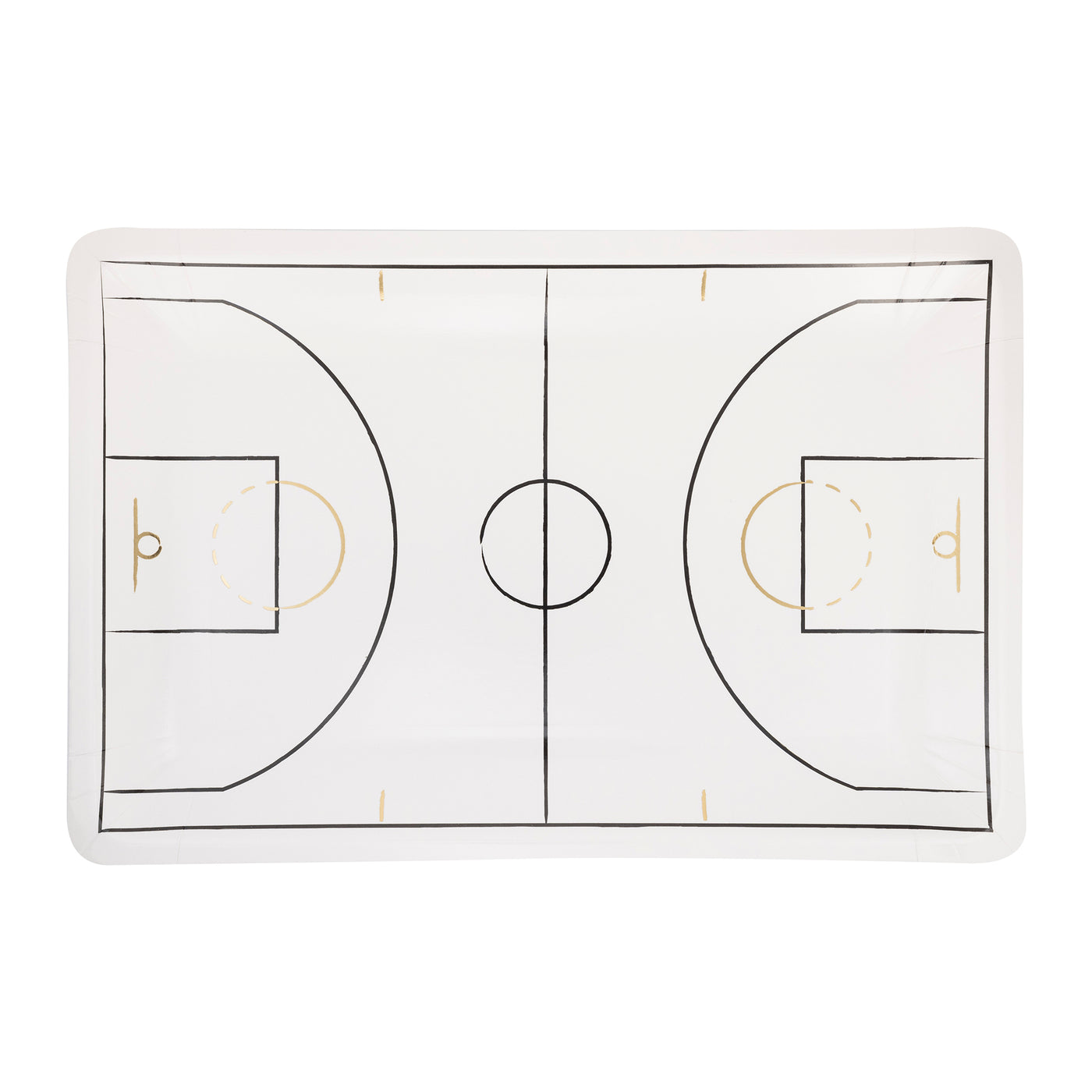 BBL1041 - Basketball Court Shaped Paper Plate