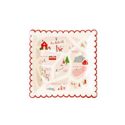 BEC1040 - Believe North Pole Map Paper Plate