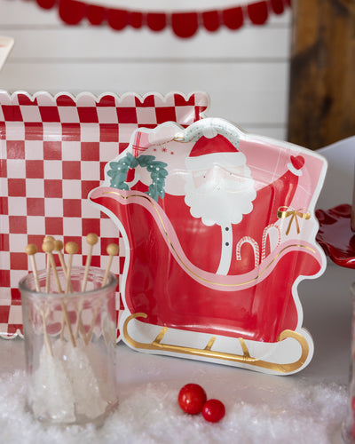 BEC1140 - Santa's Sleigh Shaped Paper Plates