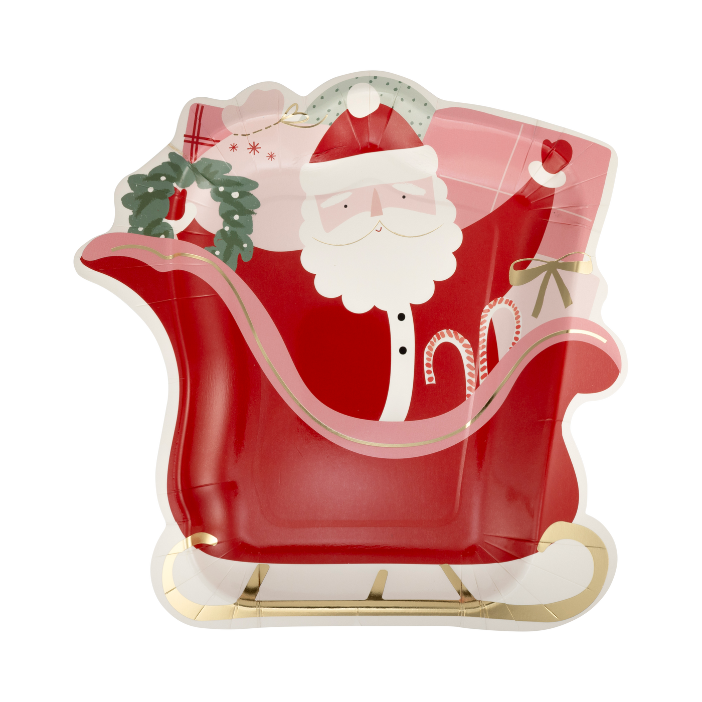 BEC1140 - Santa's Sleigh Shaped Paper Plates