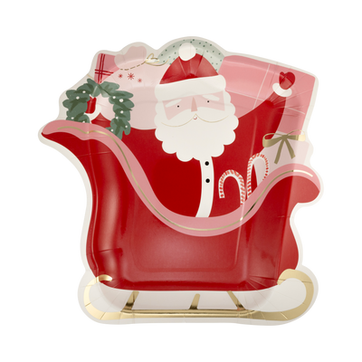 BEC1140 - Santa's Sleigh Shaped Paper Plates