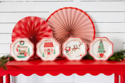 BEC1142 - Santa Scenes Bamboo Melamine Plate Set