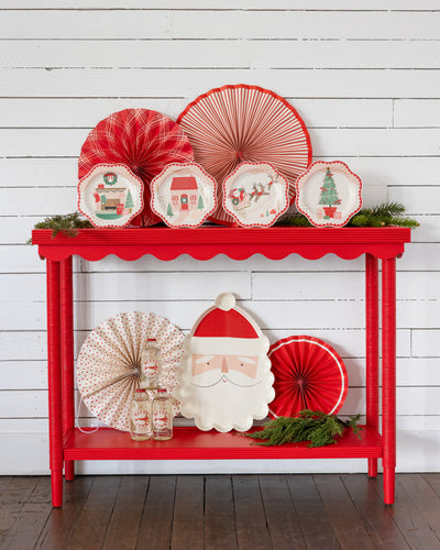 BEC1142 - Santa Scenes Bamboo Melamine Plate Set