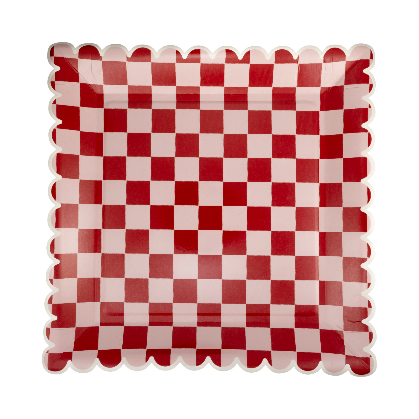 BEC1143 - Pink and Red Checked Paper Plates