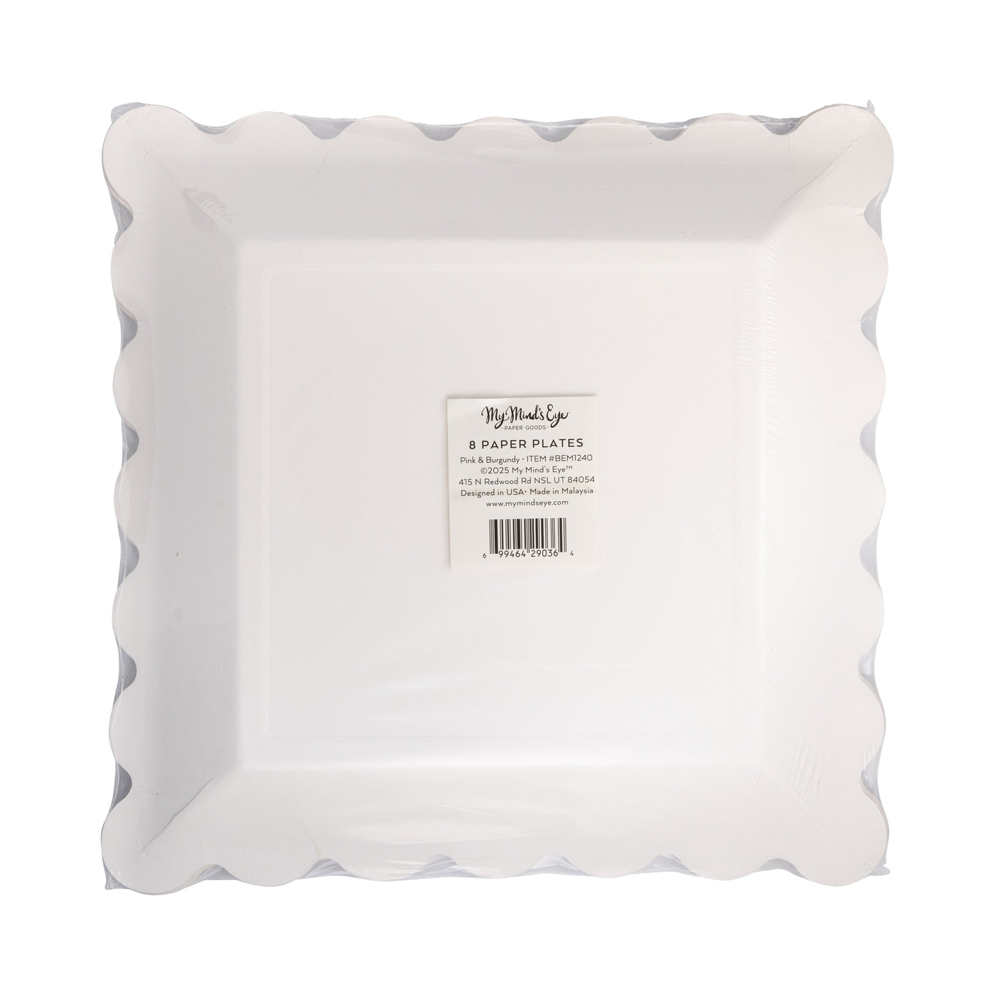 BEM1240 - Pink & Burgundy Striped Plate