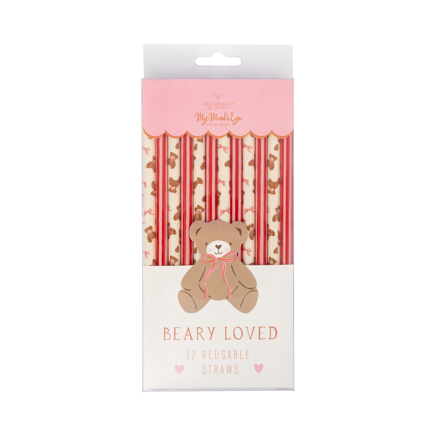 BER1216 - Occasions Beary Loved Reusable Straws