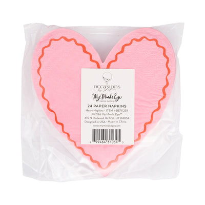 BER1239 - Occasions Beary Loved Heart Shaped Cocktail Napkins
