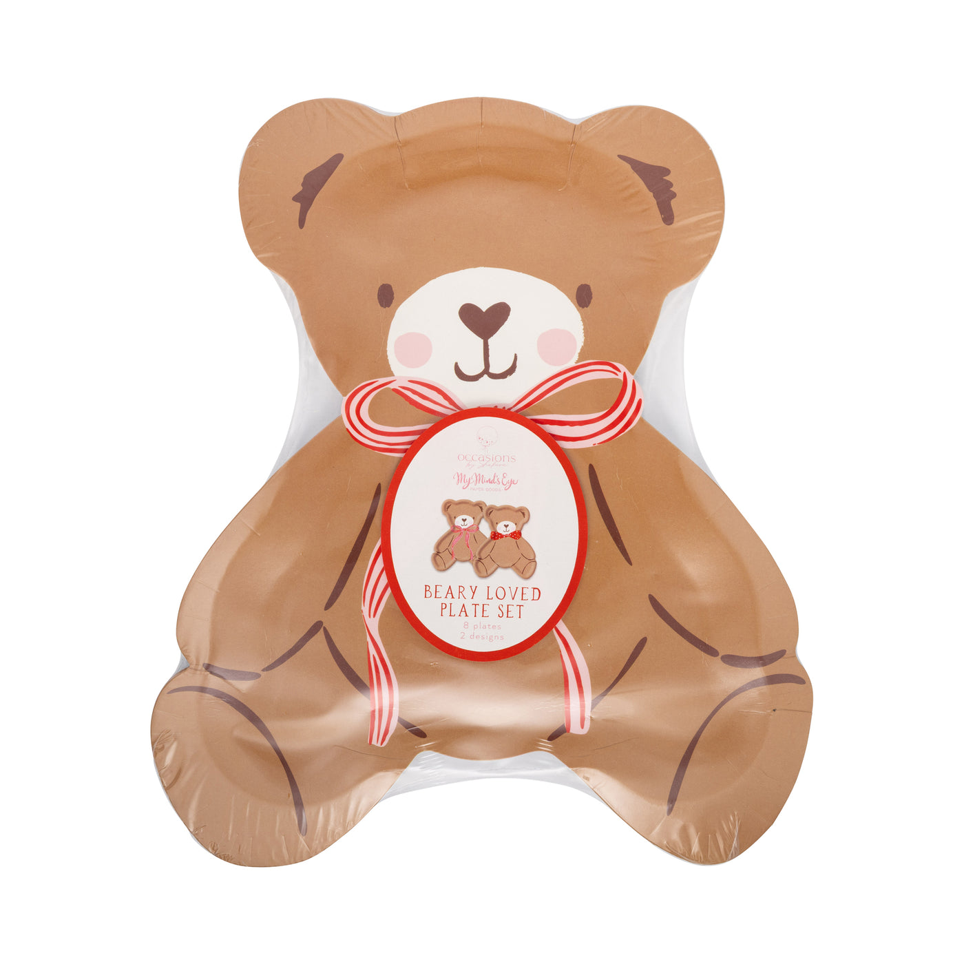 BER1240 - Occasions Beary Loved Teddy Bear Shaped Plate Set