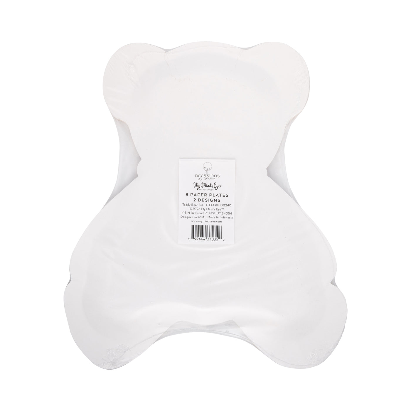 BER1240 - Occasions Beary Loved Teddy Bear Shaped Plate Set