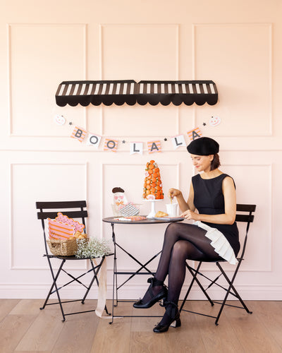 BLL1240 - Pink with Black Star Paper Plate