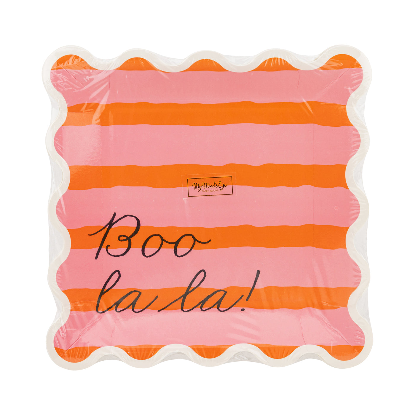 BLL1241 - Pink & Orange Boo La La Paper Plate