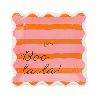 BLL1241 - Pink & Orange Boo La La Paper Plate