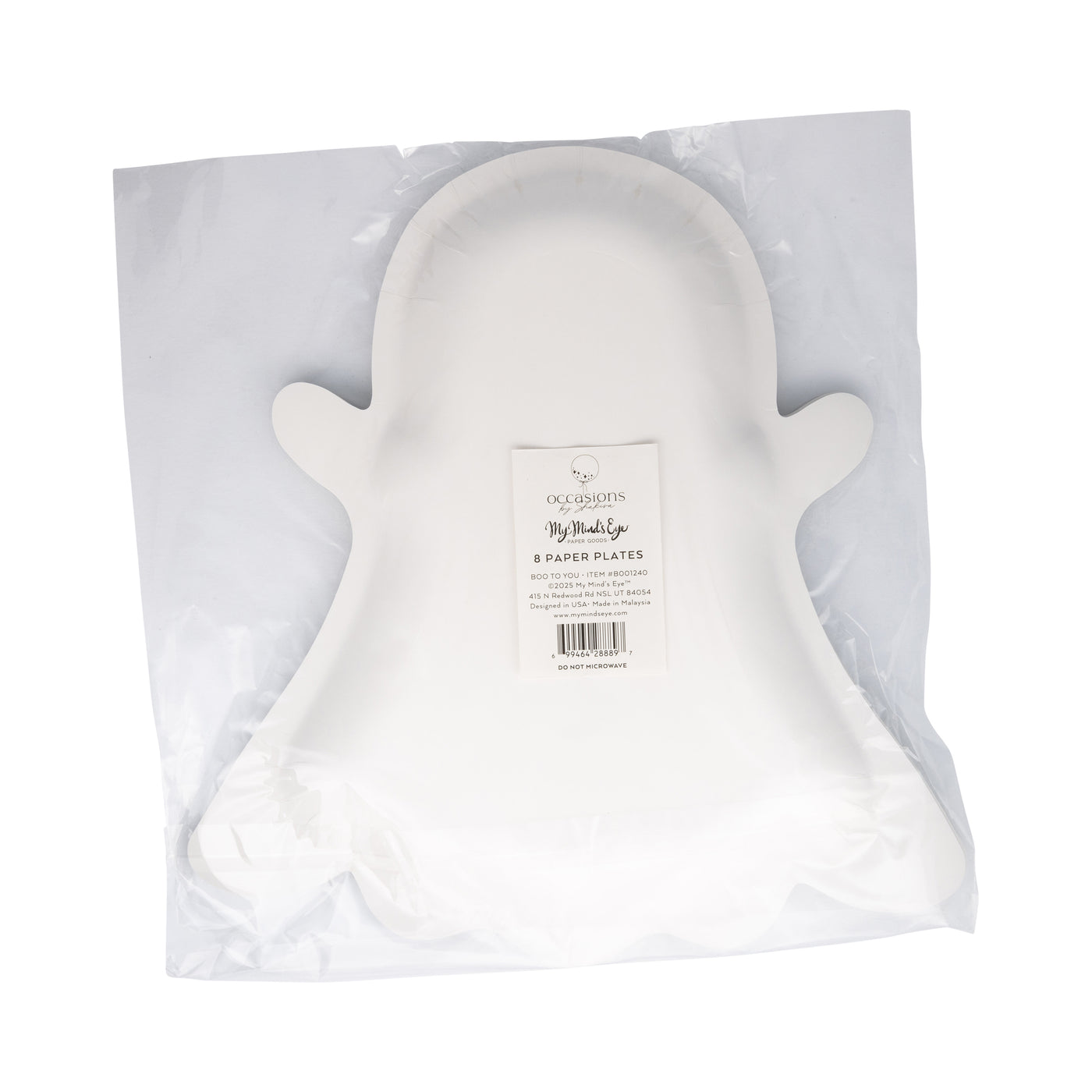 BOO1240 - Occasions Boo Ghost Shaped Paper Plate