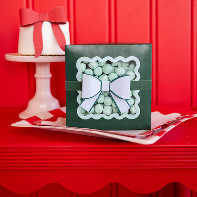 BOW1111 - Green Bow Ric Rac Cookie Box