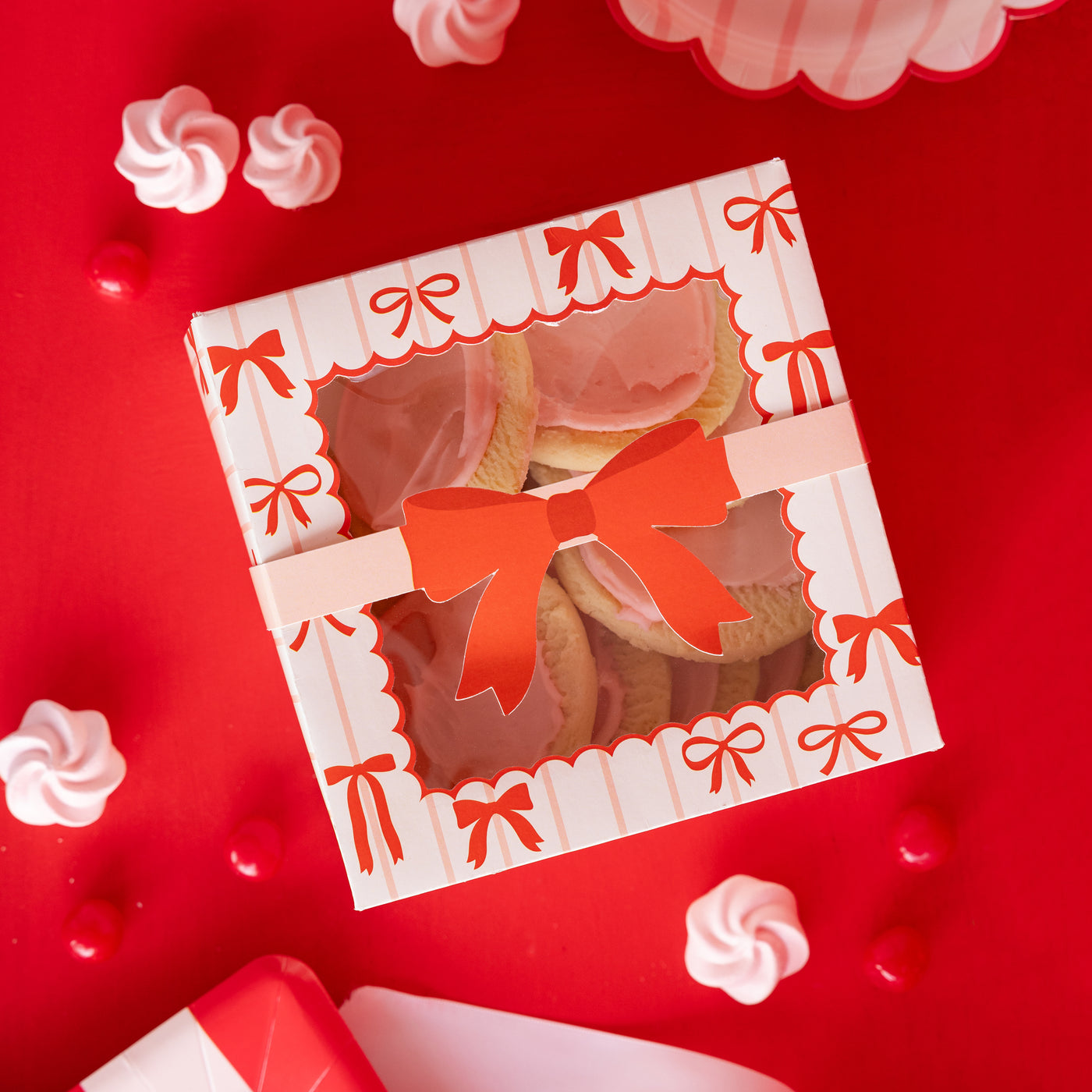 BOW1112 - Red and Pink Bows Cookie Box