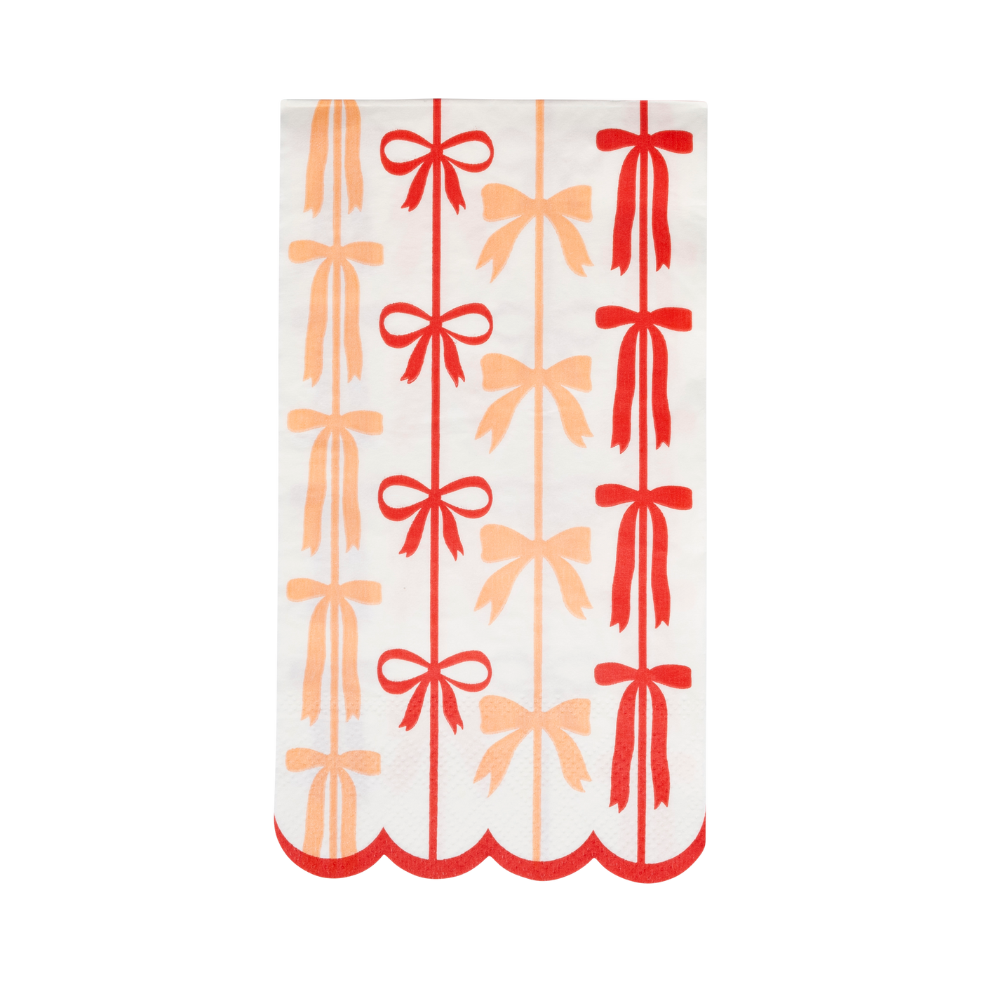 BOW1137 - Red and Pink Bow Stripes Dinner Napkin