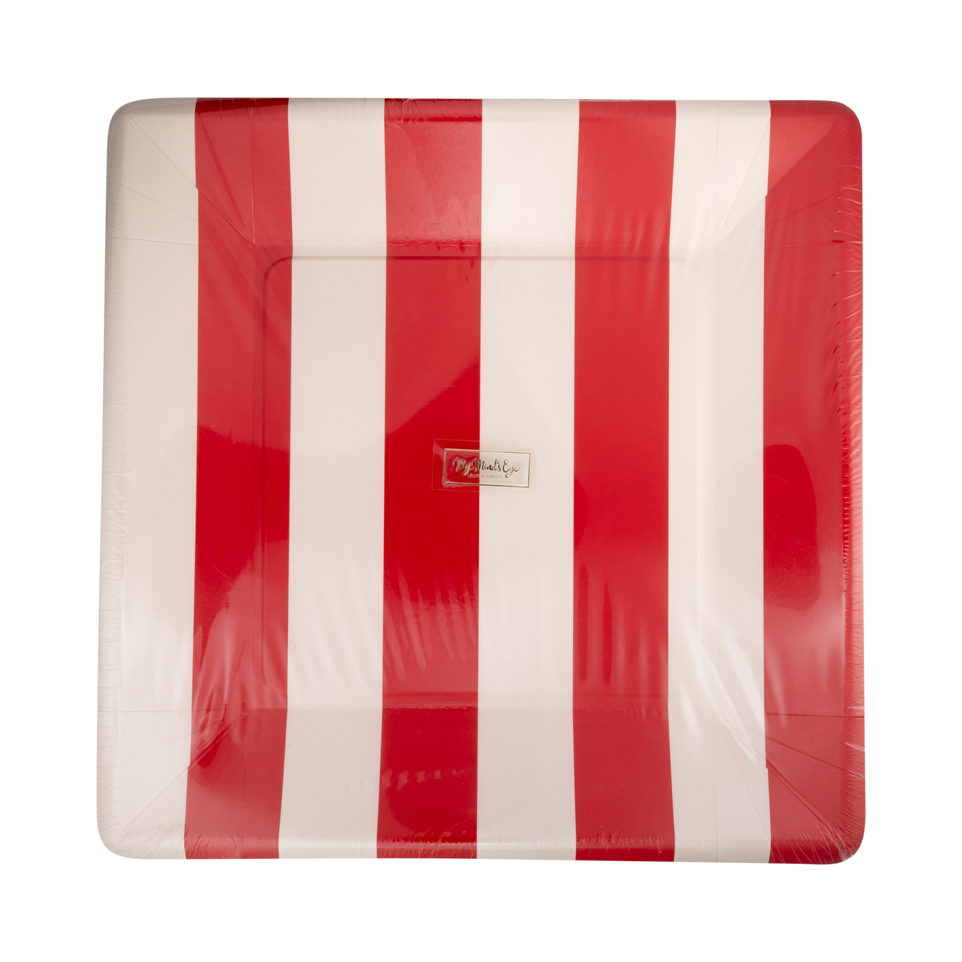 BOW1140 - Red and Pink Striped 11" Plate