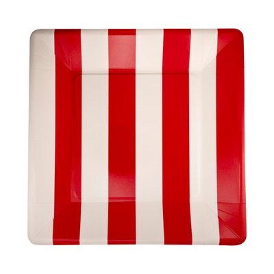 BOW1140 - Red and Pink Striped 11" Plate