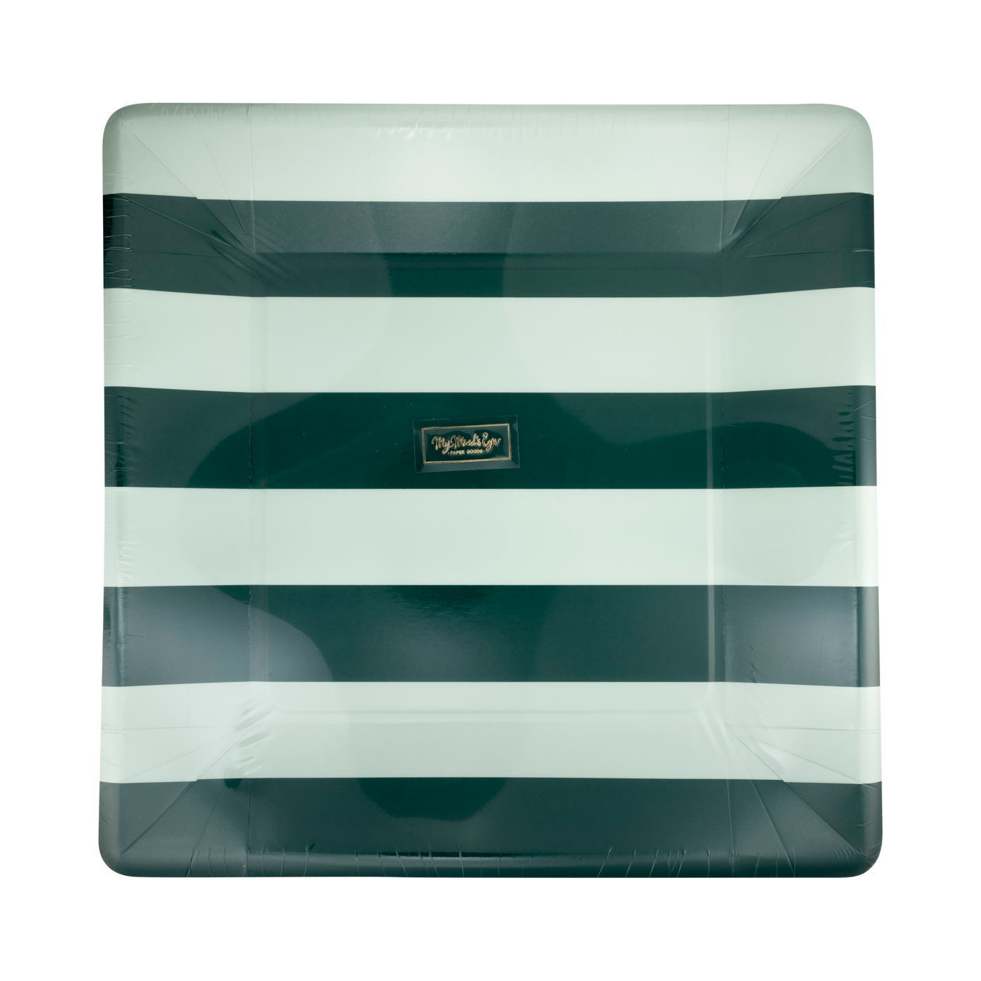 BOW1141 - Green and Mint Striped 11" Plate