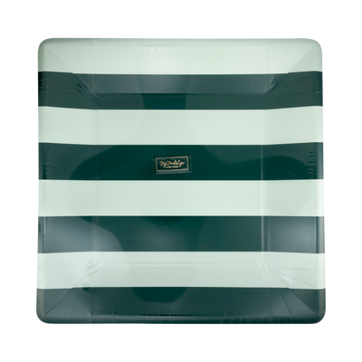 BOW1141 - Green and Mint Striped 11" Plate